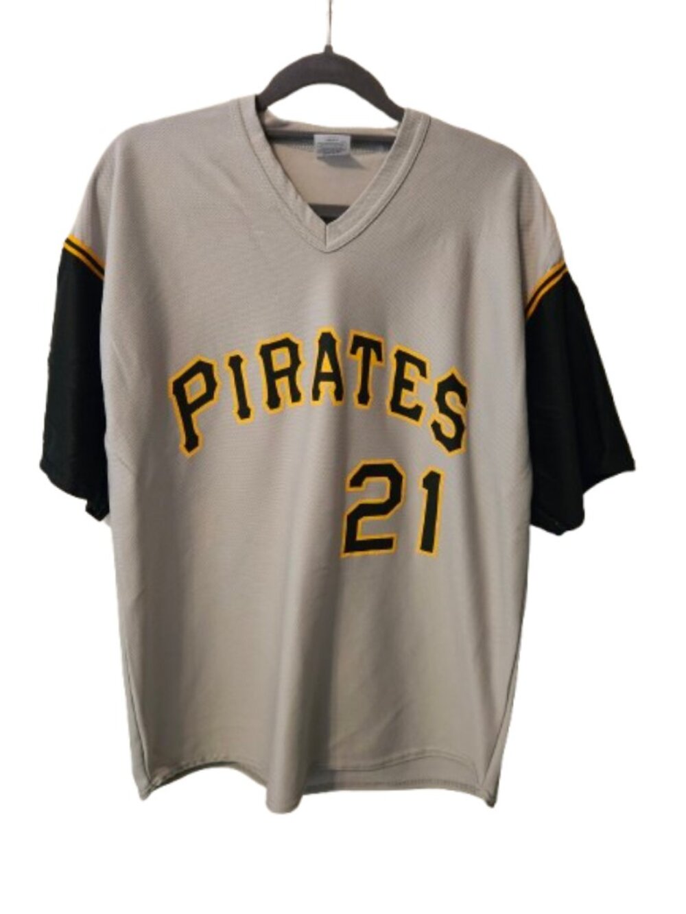 Park Anthony Pittsburgh Pirates Roberto Clemente #21 Gray V-neck Pullover Jersey